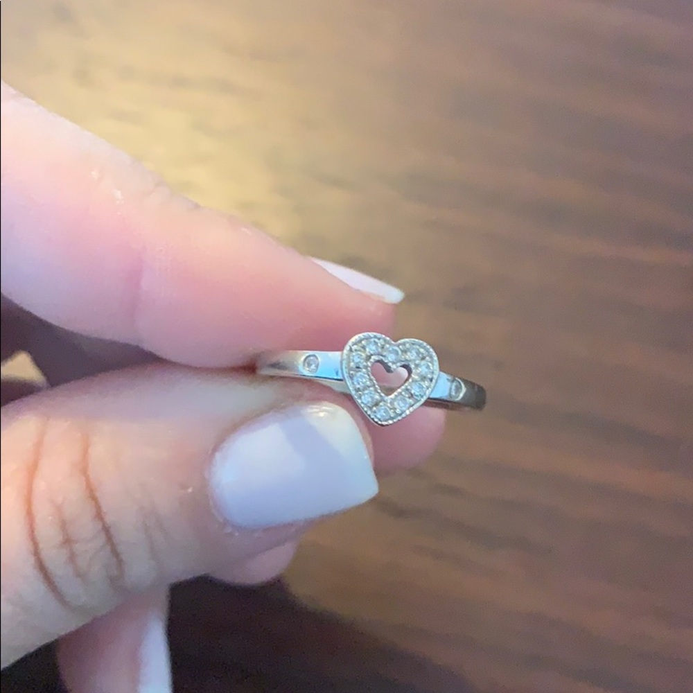 14k gold and diamond heart ring